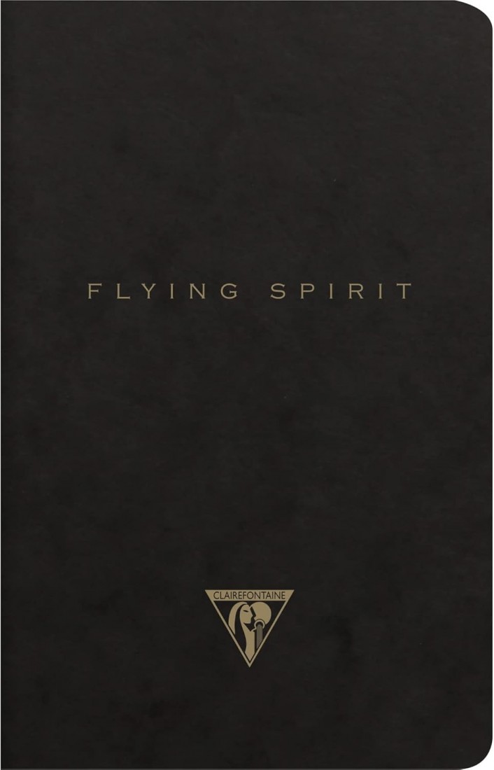 Clairefontaine 102506 °C Flying Spirit Notebook, 11 x 17 cm 96 Ruled Pages 90 g Ivory Black