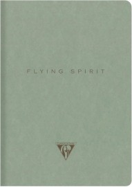 Clairefontaine 107536C - Flying Spirit Green Notebook Textile Stitching 14.8 x 21 cm 96 Pages Ruled  Ivory Paper 90g