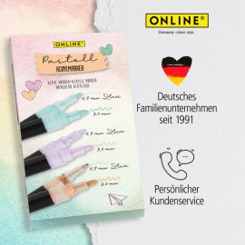 Online Pastel Lettering Set with Acryl Marker 0,7 mm and 3 mm, 6 pens 18519