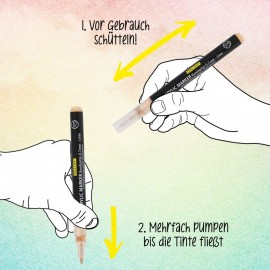 Online Pastel Lettering Set with Acryl Marker 0,7 mm and 3 mm, 6 pens 18519