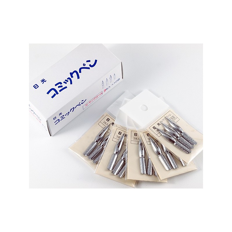 Nib Tachikawa/Nikko Comic Pen N-Saji (357) Chrome, Pack of 3