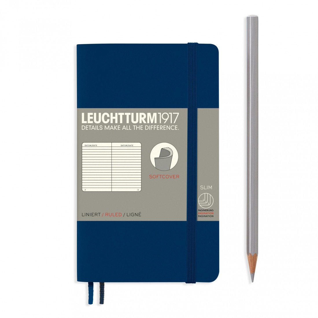 Leuchtturm 1917 Notebook A6 Navy Ruled, Soft Cover