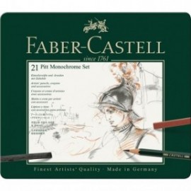Set Pitt Monochrome tin of 21 112976  Faber Castell