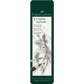 Faber Castell Graphite Aquarelle pencil, 117805,  tin of 5