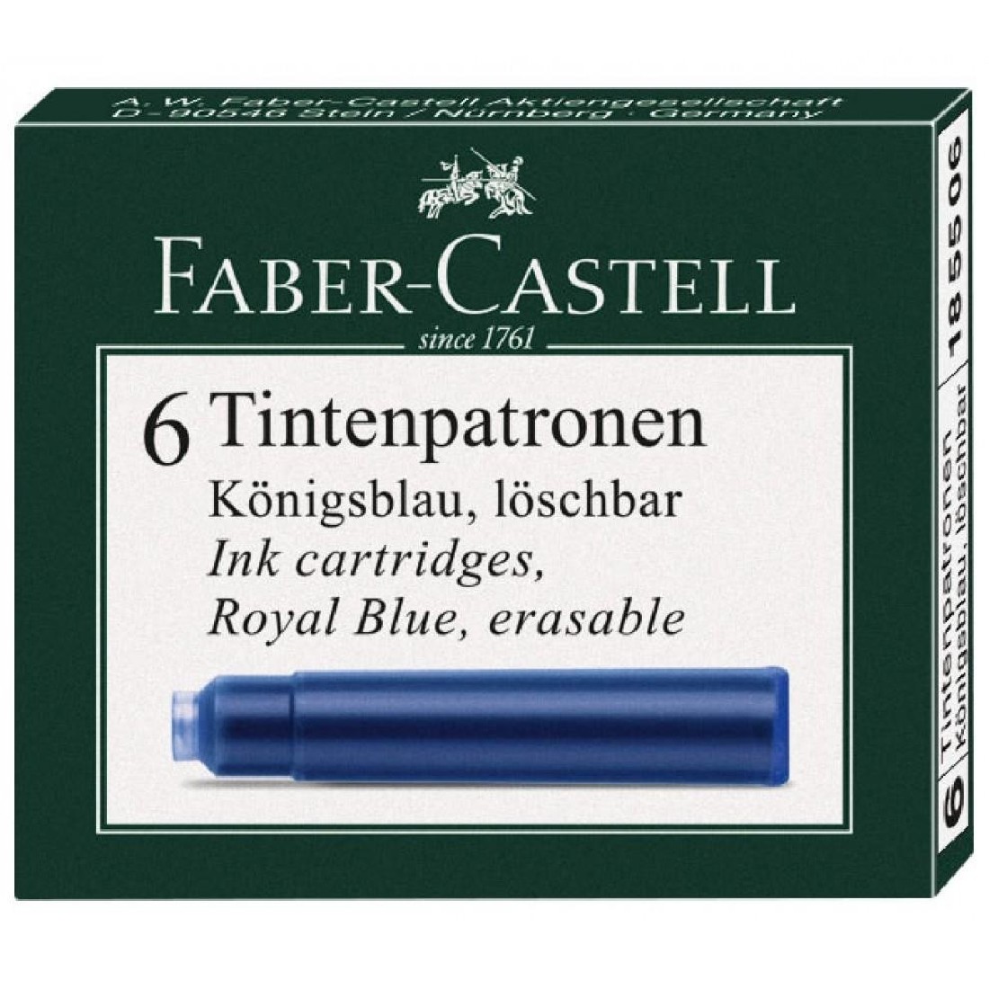 Faber Castell Ink Cartridges Blue 185506