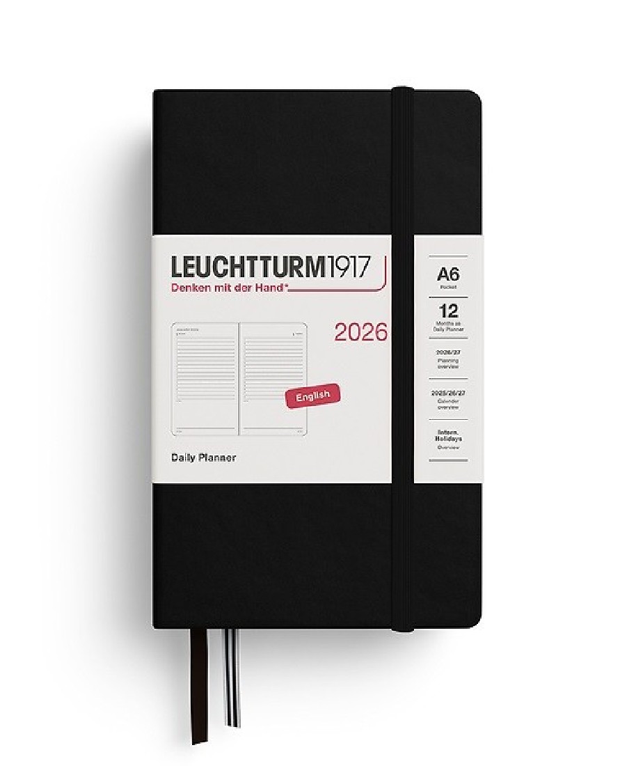 Weekly Planner and Notebook 2026, A6, hardcover, Black, Leuchtturm