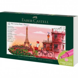 Faber Castell India ink Pitt Artist Pen Set of 12, Paris, 267136