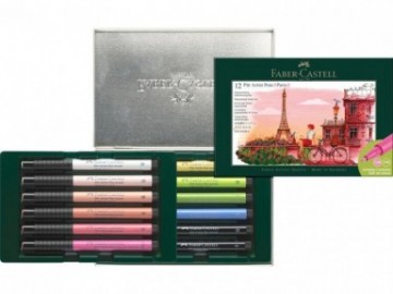 Faber Castell India ink Pitt Artist Pen Set of 12, Paris, 267136
