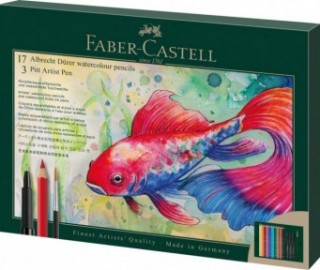 Faber Castell Albrecht Durer Watercolour Pencils plus Pitt Artist Pens Set of 21 217552