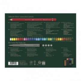 Faber Castell Albrecht Durer Watercolour Pencils plus Pitt Artist Pens India Set of 36 217553