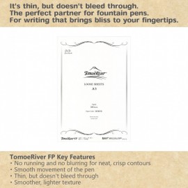 Tomoe River FP 52gsm Loose Sheet by Sanzen 14 x 21 cm (A5 Size), White, 100 Sheets/Pack (SR-A5P-W)