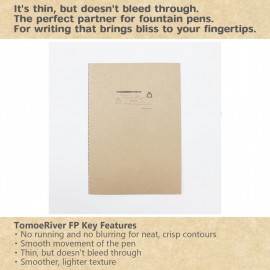 Tomoe River FP 52gsm Economy Notebook by Sanzen 14 x 21 cm (A5 Size), 5 mm Dots, White, 64 Pages (32 Sheets),  (SRS-A5M-DW)