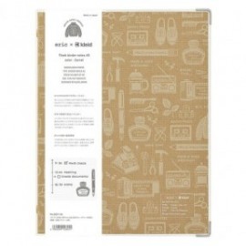 kleid binder notebook eric kleid A5 with 10 sheets of 2mm square loose leaf  8 holes camel 8601-04