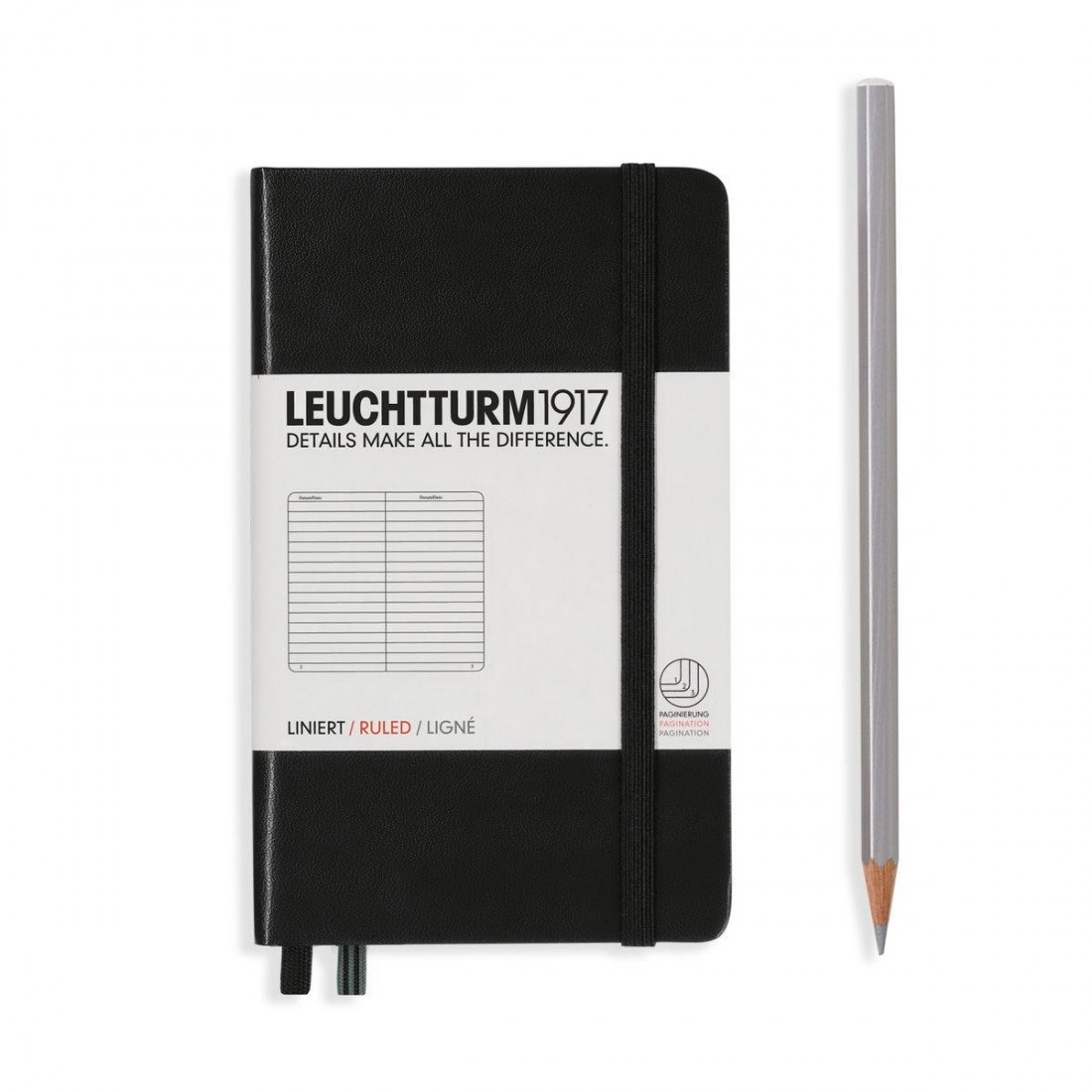 Leuchtturm 1917 Notebook A6 Black Ruled Hard Cover LE1917