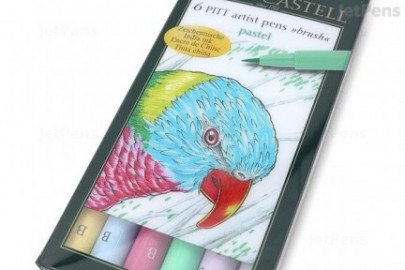 Faber Castell Pitt Artist Pen Brush, Pastel - Wallet of 6 167163