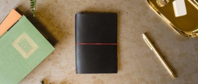 Paper Republic grand voyageur pocket black leather  journal