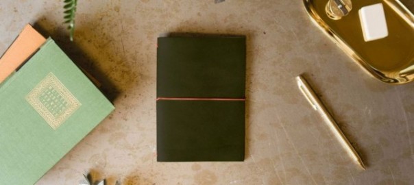 Paper Republic the writers essentials pocket olive green leather journal kit