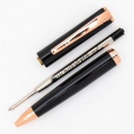 Monteverde USA Impressa, Ballpoint Pen, Black with Rose Gold Metal Trim MV29865