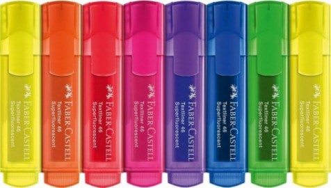 Faber Castell Highlighters, Fluo Colors - Box of 8 - 254648