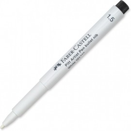 Faber Castell Art & Graphic Pitt Artist Pen Bullet Nib 1.5 India Ink Pen, White 167893