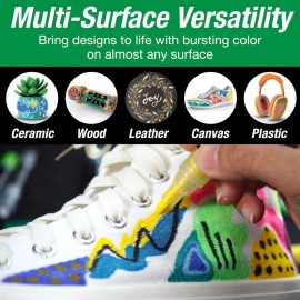 Faber Castell 285507 Acrylic Marker Shake & Paint Black Edition, 6 Acrylic Pens, Marker with 2 Round Tips (3 mm and 1 mm)