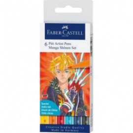 Faber Castell Pitt Artist Pens Manga Shonen - Wallet of 6 167157