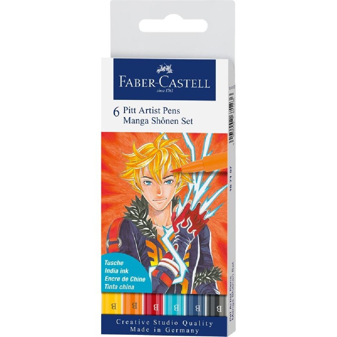 Faber Castell Pitt Artist Pens Manga Shonen - Wallet of 6 167157