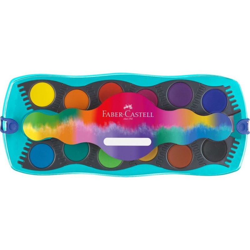Faber-Castell Scatola di acquerelli 12 Colori, ulticolor, 20 x 100 x