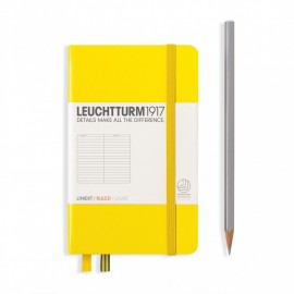 Leuchtturm 1917 Notebook A6, Lemon, Ruled Hard Cover