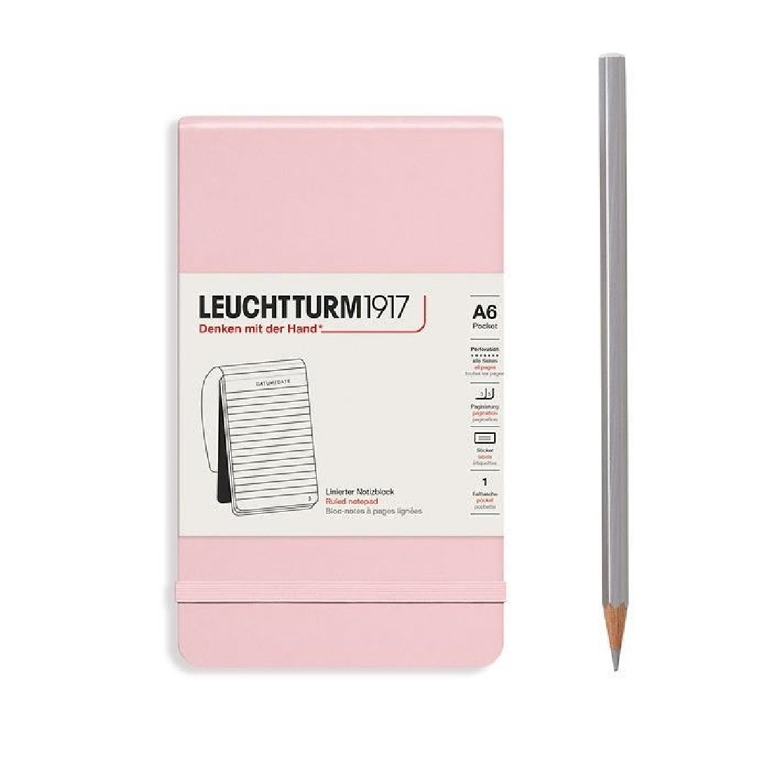 Leuchtturm 1917 Reporter Notepad A6 Powder Ruled Hard Cover