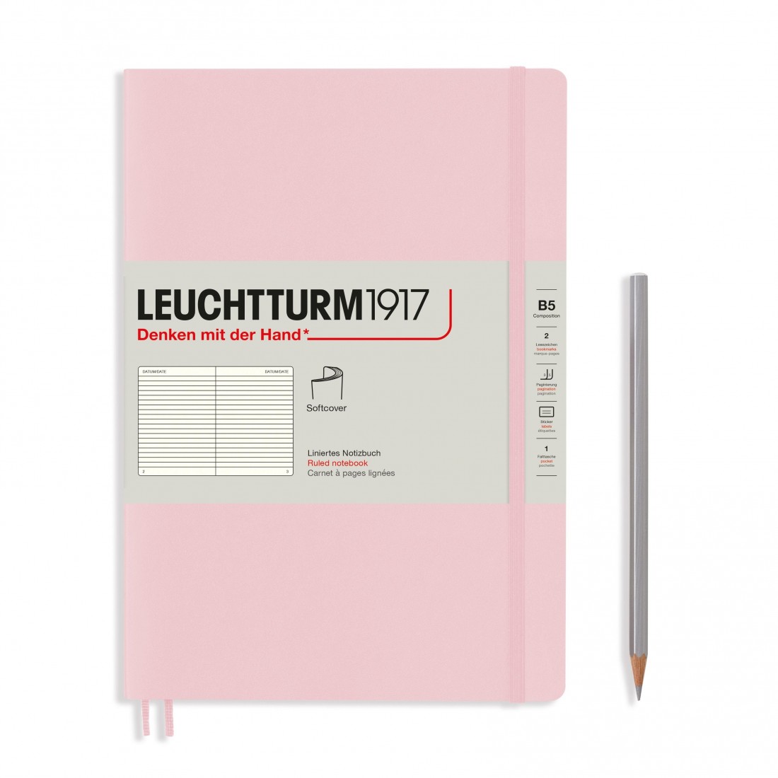 Leuchtturm 1917 Notebook B5, Powder, Ruled Soft Cover