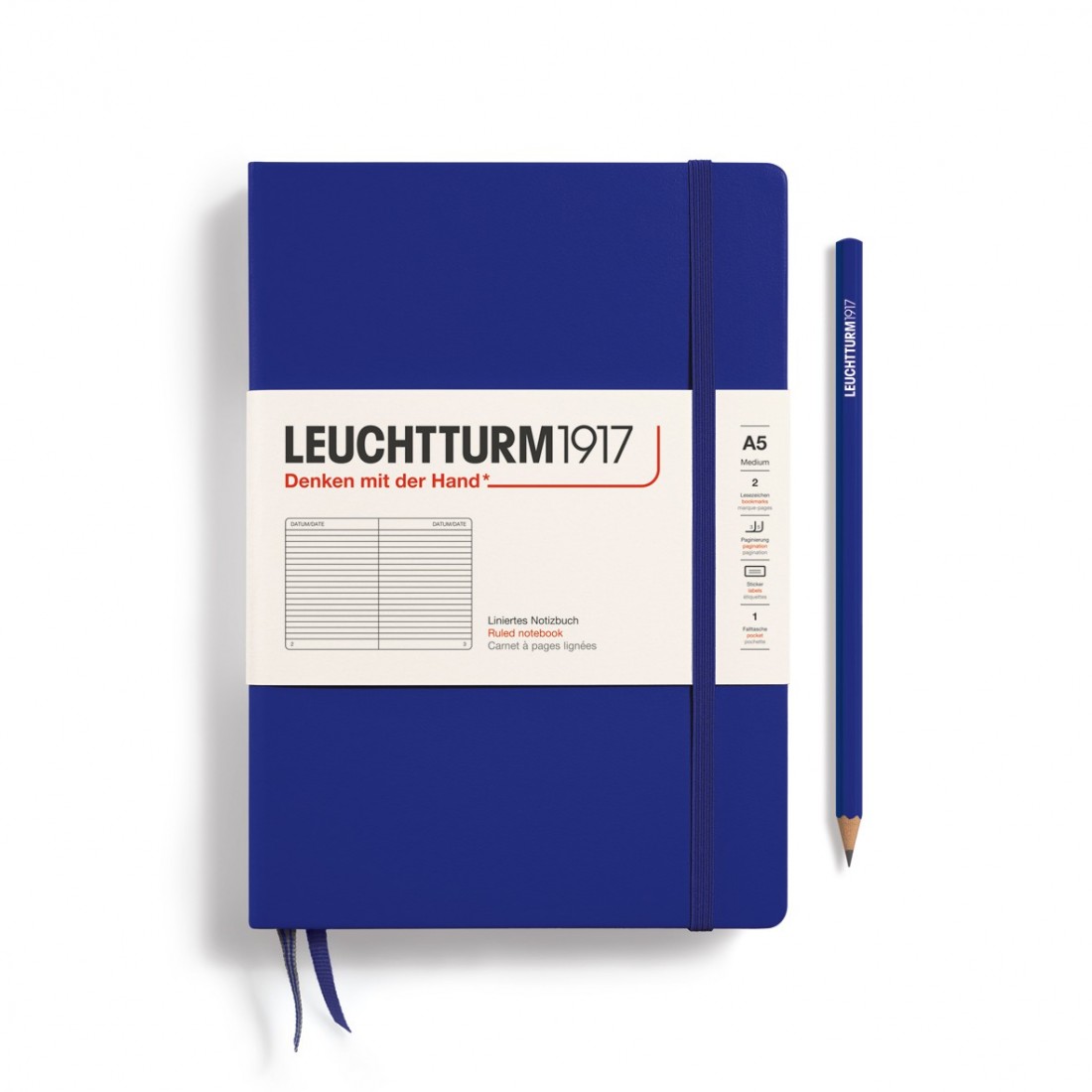 Leuchtturm 1917 Notebook A5 Ink Ruled, Hard Cover