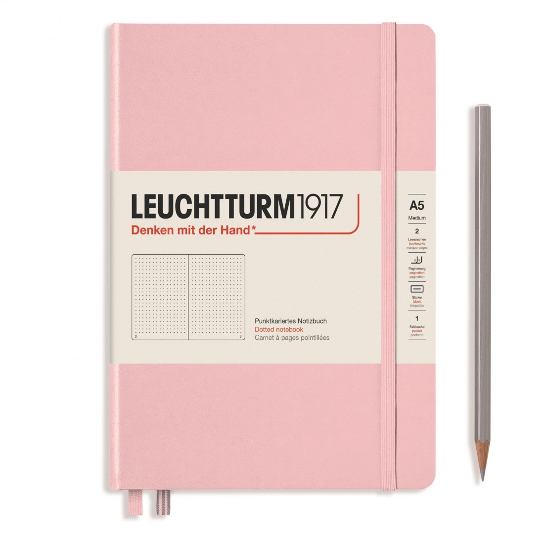 Leuchtturm 1917 Notebook A5, Powder, Dotted Hard Cover