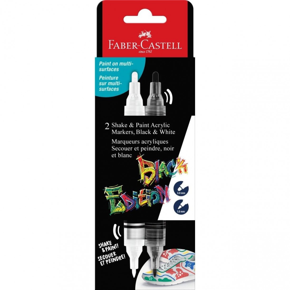 Faber Castell Black Edition Shake&Paint Acrylic Marker 2 pcs, black/white 285503