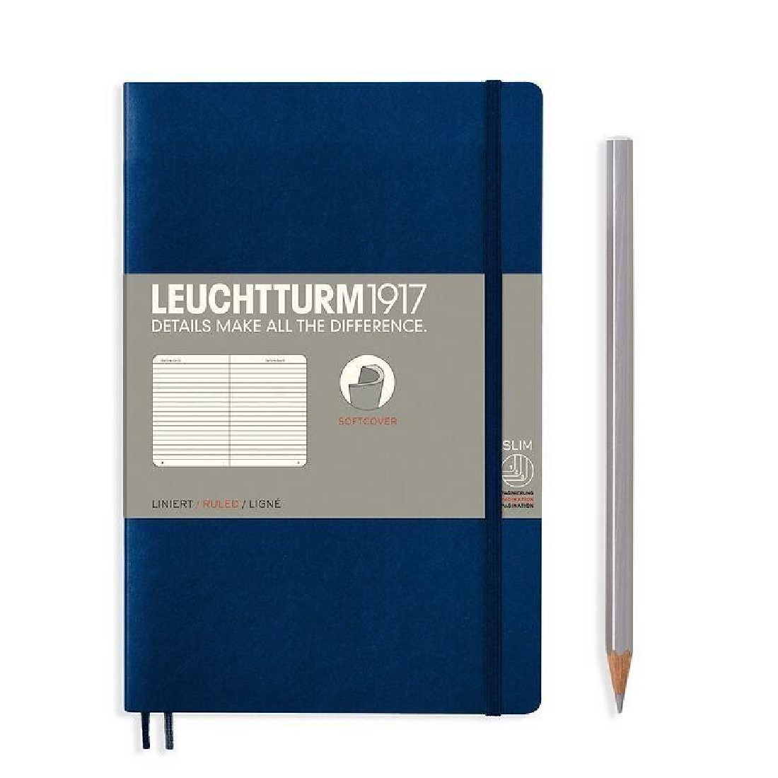 Leuchtturm 1917 B6 plus Paperback Navy Ruled, Soft Cover