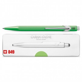 Caran Dache 849 Popline fluo green ballpoint pen, with holder 0849.730 C