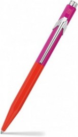CARAN DACHE 849 Paul Smith warm red and melrose ballpoint pen, with holder 849.337