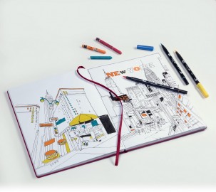 Leuchtturm 1917 Sketchbook Pacific Green, Landscape Medium (A5) 150 gram