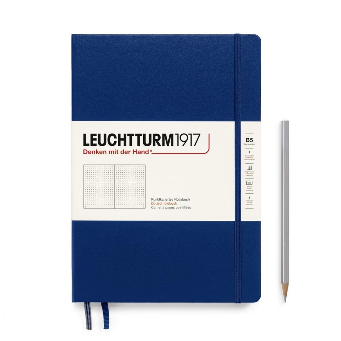 Leuchtturm 1917 Notebook B5 Navy Dotted, Hard Cover