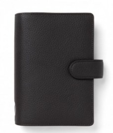 Filofax leather organiser Finsbury Black personal 025302