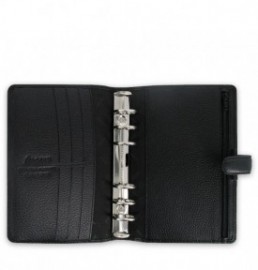 Filofax leather organiser Finsbury Black personal 025302