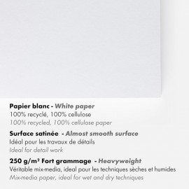 Clairefontaine A4 paint on mix media 250gr white paper 30sheets 975741