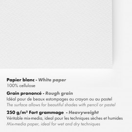 Clairefontaine A4 Paint On mix media Grain 250gr 20sheets 975049C