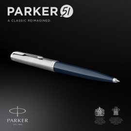 PARKER 51 MIDNIGHT BLUE RESIN CHROME TRIM BALLPOINT PEN