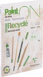 Clairefontaine A3 Painh on mix media, Recycled, 250gr 30sheets 975742