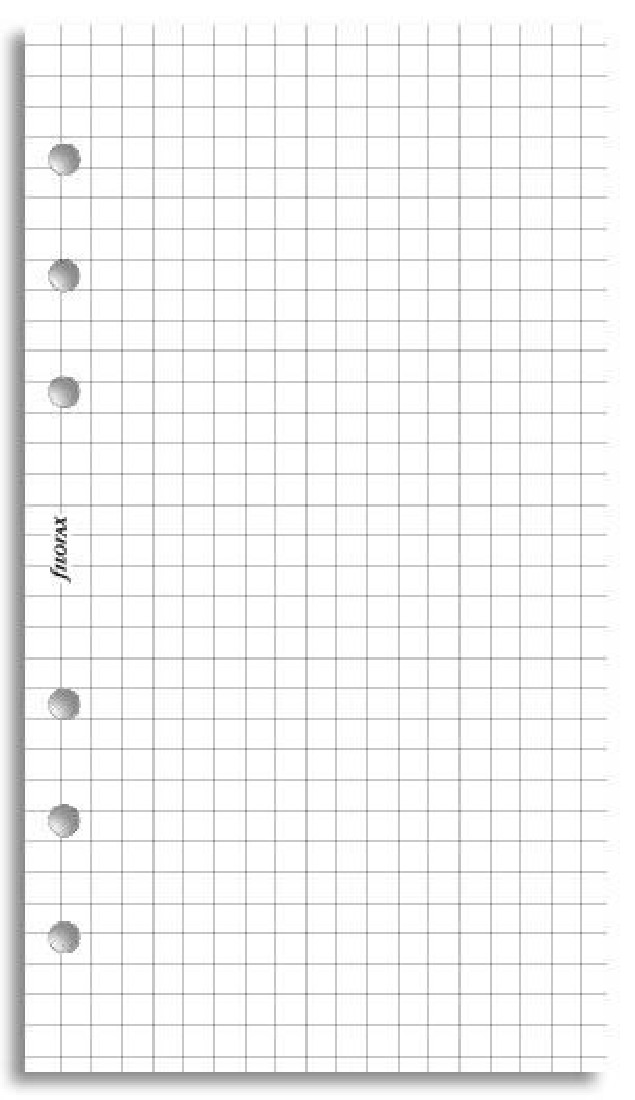 Refill Personal white quadrille notepaper 132905 Filofax