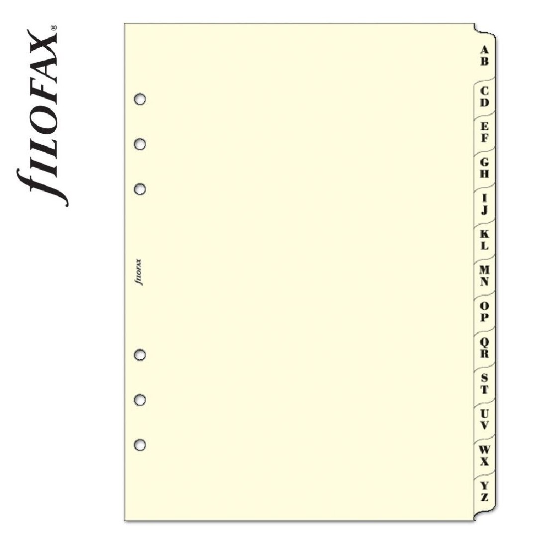 Filofaχ Refill A5 A-Z Index Cream 2 Letters Per Tab 341664