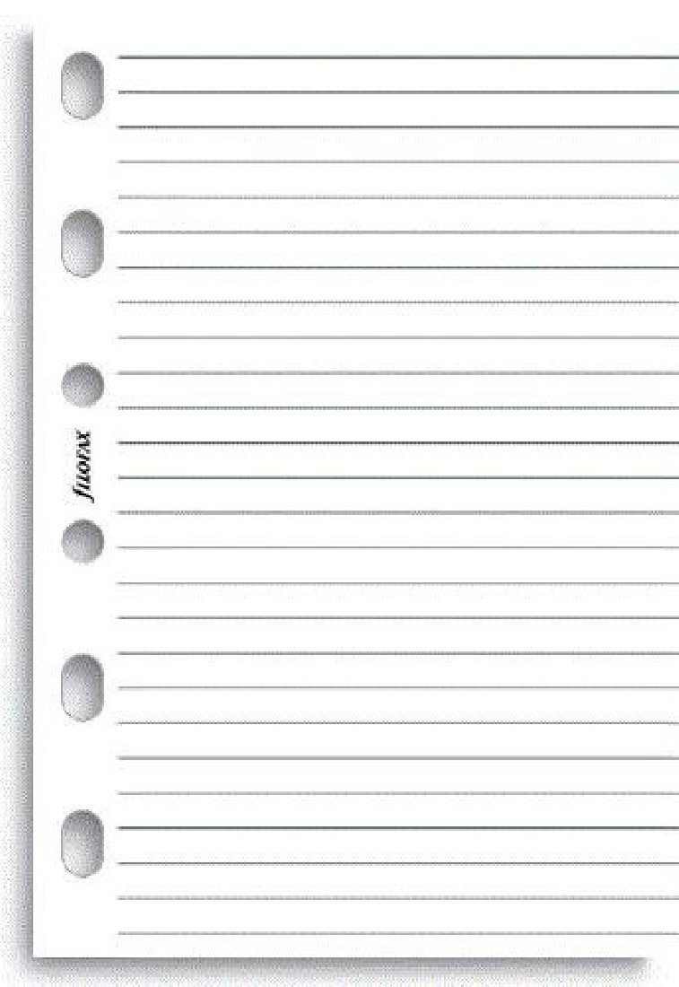Filofax refill pocket white ruled notepaper value pack 213047