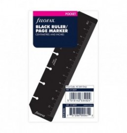 Filofax refill pocket ruler page marker black 213609