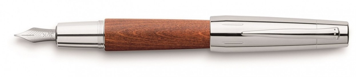Faber Castell E-Motion Pearwood Brown Chrome  Fountain Pen 148200